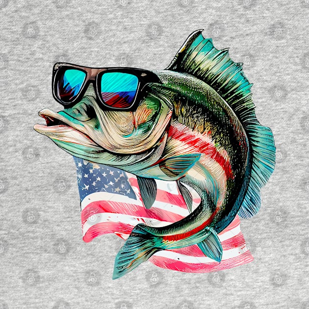 Cool American Bass Fish #6 by Chromatic Fusion Studio